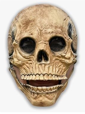Realistic Skull Face Latex Mask with Movable Jaw